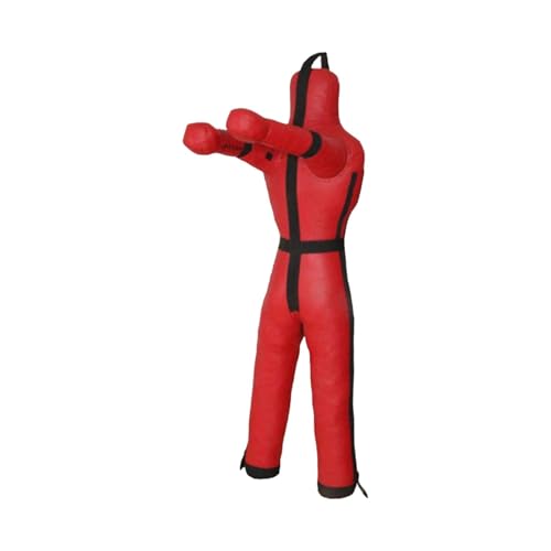 harayaa Boxing Dummy Martial Arts Training Wrestling Dummy Punching Dummy Canvas Cover Unfilled Suitable for Adults Grappling Practice Home Gym Fitness Dojo - color: 160cm Red