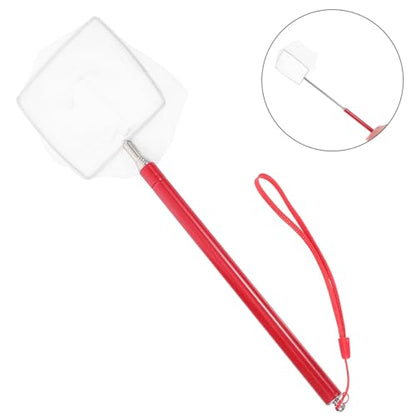Amosfun Small Telescopic Aquarium Shrimp Net with Red Extended Handle, Fine Mesh Fish Tank Scoop for Nano Tanks, Lightweight Fishing Net for Shrimp and Small Fish Maintenance