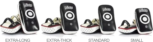 Fairtex Curved Muay Thai Pads, Kickboxing Punching Kicking Striking Shield - color: Black/Red, size: Extra Thick