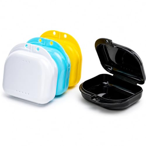 BOOMIBOO Retainer Case with Vent Holes, 4 Pcs Denture Cases