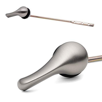 Qualihome Brushed Nickel Finish Front Mount Toilet Handle Replacement Kit, Universal Toilet Tank Flush Lever Fits Most Standard Front-Mount Toilet Tanks - color: Brushed Nickel