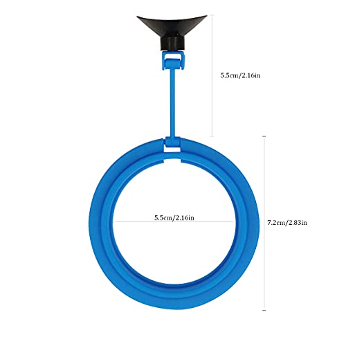 Fish Feeding Ring Floating Food Feeder Circle with Suction Cup Easy to Install Aquarium (Round) - color: Round