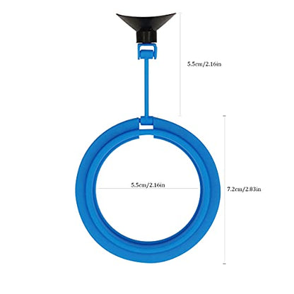 Fish Feeding Ring Floating Food Feeder Circle with Suction Cup Easy to Install Aquarium (Round) - color: Round