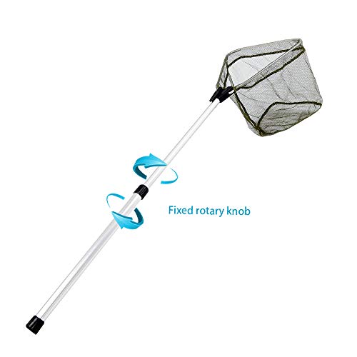 Kids Fishing Net for Lakes - Minnow Nets for Kids - Aluminum Collapsible Telescopic Fishing Pole Handle and Nylon Mesh Small Fishing net - Butterfly Nets for Kids Outdoor Playing