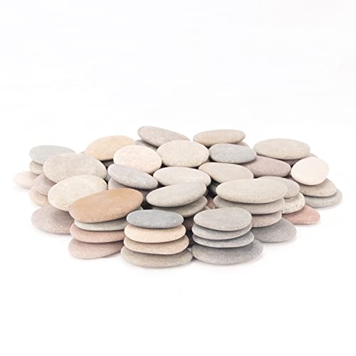 [About 97 PCS - 105 PCS](18 Pounds) Painting Rocks,2.33"-3.72" River Rocks,DIY Rocks,Flat Rocks,Craft Rocks,Natural Stones