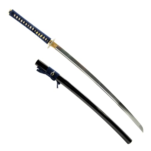 Hand Forged 1045 Heat-Tempered Katana, Full Tang Sword - color: Dragon Tsuba