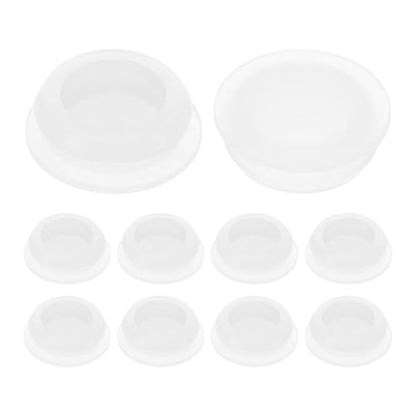M METERXITY 25 Pack Silicone Hole Plugs - Snap in Locking Hole Plugs, Waterproof & Flexible, Apply to Automotive/Industrial/Wiring/Furniture/Offices/Kitchens (0.57-0.61 Inches, Clear) - size: 0.57-0.61 Inches