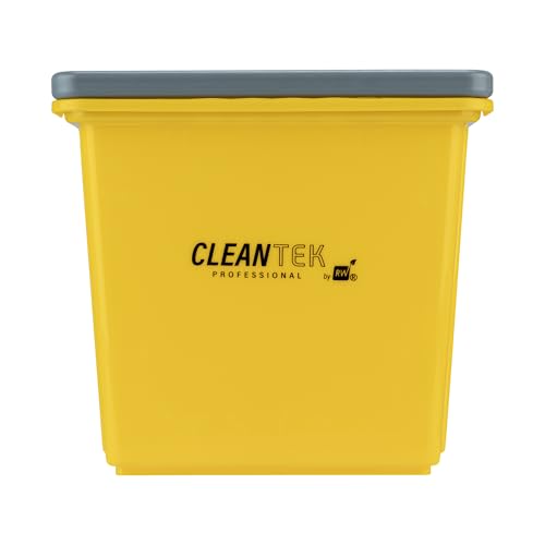 Restaurantware-Clean Tek Professional 6 Quart Cleaning Bucket, 1 Utility Pail with Handle - Heavy-Duty, Portable, Yellow Plastic Washing Pail, Perfect for Household, Outdoor, Car Wash and More