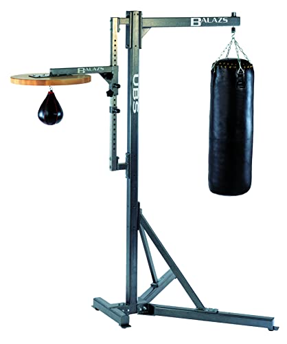 Balazs 2-Station Universal Boxing Stand | Heavy Bag & Speed Bag Stand | Made in USA | 300 lb Capacity | Freestanding | No Wall Mount Needed | Home & Commercial Gym