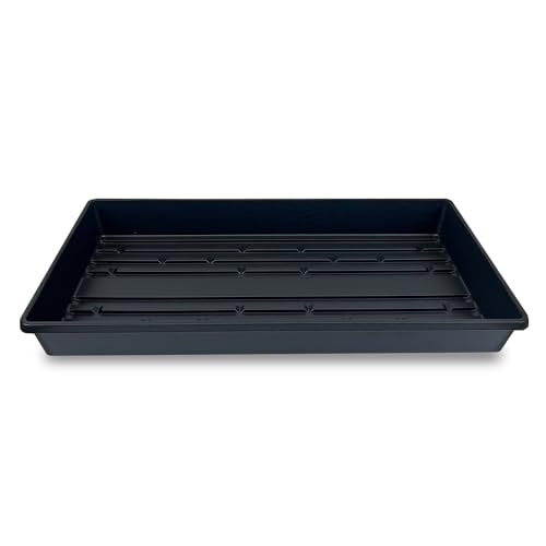 5 Pack of Durable Black Plastic Growing Trays (Without Drain Holes) 21" X 11" X 2" - Flowers, Seedlings, Plants, Wheatgrass, Microgreens & More - size: 5 pack