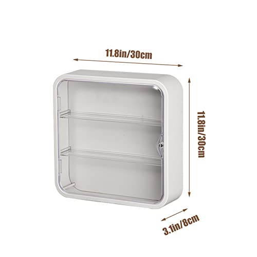 Wall Mount Display Case for Figures - Space Saving & Adjustable Acrylic Storage Box with Magnetic Door, Dustproof & Moisture Proof for Lego Pop Mart Action Figures (Cream)