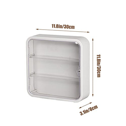 Wall Mount Display Case for Figures - Space Saving & Adjustable Acrylic Storage Box with Magnetic Door, Dustproof & Moisture Proof for Lego Pop Mart Action Figures (Cream)