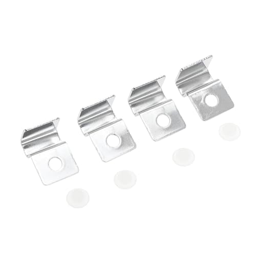 4 Pcs Aquarium Lid Clips, 4mm Aquarium Cover Support Clamps, Aquarium Cover Holder Lid, Stainless Steel Aquarium Tank Cover Clamps Set, Silver Tone