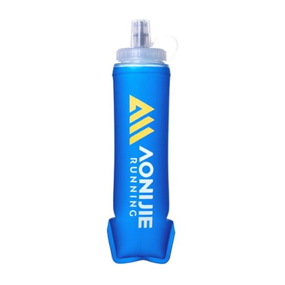 JEELAD Soft Folding Water Bottles TPU Collapsible Flask Hydration Pack Vest Ideal for Running Hiking Cycling Outdoor (03 Blue - 500ml(16.9oz)) - color: 03 Blue - 500ml(16.9oz)