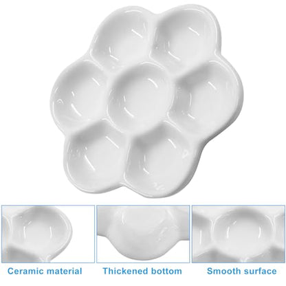 Piutouyar 2 Pack Hermit Crab Food Dish, 7 Compartments Ceramic Hermit Crab Feeding Dish Food and Water Bowl Ceramic Dishes
