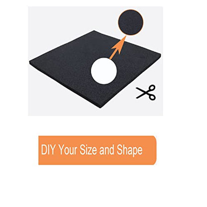 4 Pcs Foam Padding Sheet with Adhesive, Neoprene Rubber Adhesive Pads Closed Cell Foam Sheet for Insulation Soundproofing Anti-Slip Black (6" x 6" x 1/2", 4 Pcs) - size: 6 in X6 in X 1/2 in