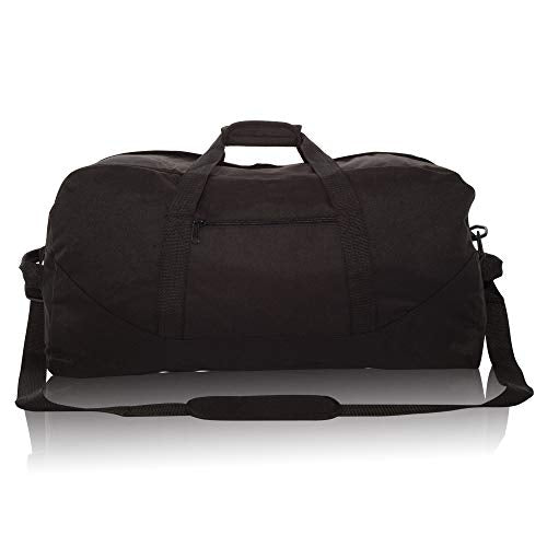 DALIX 25" Big Adventure Large Gym Sports Duffle Bag (Black Grey Navy Blue Red Camo) - color: Black