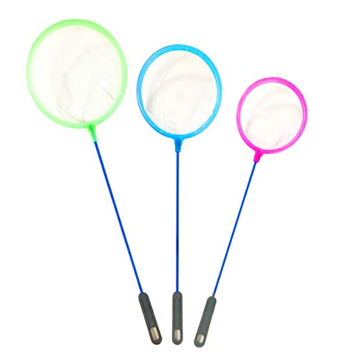NGe Aquarium Fish Net Small Nylon Fishing Nets with Plastic Handle for Fish Tank(2.8"/3.5"/4.33",Blue,Pink,Green)