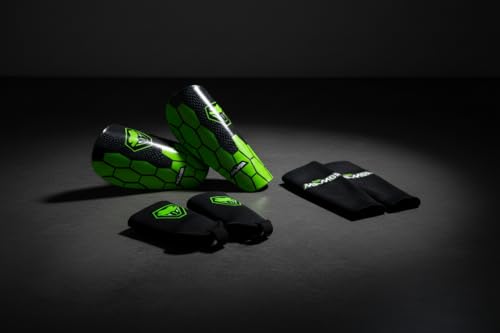 Mamba Ultimate Shin Guard Bundle, 3 in 1 | Soccer Shin Pads, Ankle Guards & Compression Sleeves for Protection & Comfort | Kids/Adults - size: Medium