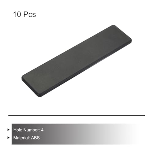 MECCANIXITY 10Pcs Standard Plastic Rectangle Aluminum Extrusion End Cap Black 160x40mm for Trolley, Fish Tank Rack, Storage Rack