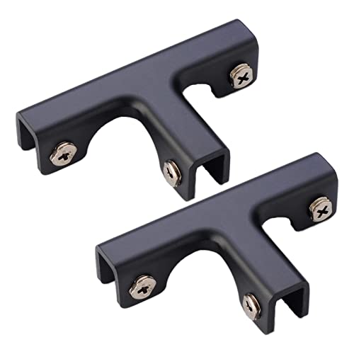 Glass Fixing Clip - Reinforced Aluminum Alloy, 0.23-0.4 Inch, L & T Type, Black (2 PCS) - color: Black, size: T Glass clip-2 PCS