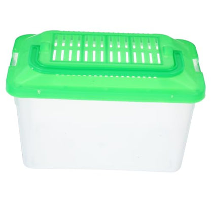 POPETPOP Handheld Pet Storage Box Multi Functional Aquarium for Turtles Hamsters Lizards Portable Transport Container with Excellent Visibility Easy Cleaning for Travel