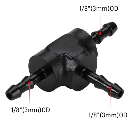1/8" 3mm Hose Barb Tee T Fitting Adapter Aluminum Black - size: 3mm