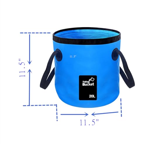 Collapsible Buckets, Camping Water Storage Container 5 Gallon(20L) Portable Folding Bucket Wash Basin