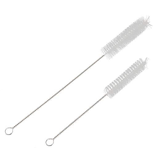 Stainless Steel Cleaning Brush Set with Hook for Fish Tank Aquarium Tube Bottle Cleaner, Pipe Brush Kit 2 Sizes 8in 11.5in