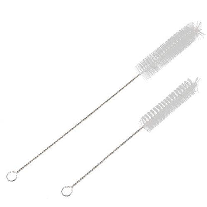 Stainless Steel Cleaning Brush Set with Hook for Fish Tank Aquarium Tube Bottle Cleaner, Pipe Brush Kit 2 Sizes 8in 11.5in