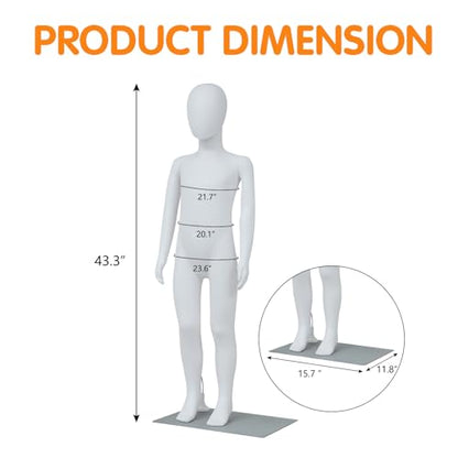 Kids Mannequin Full Body, 43" H Adjustable Child Mannequin, Set of 2 - size: Kids-2