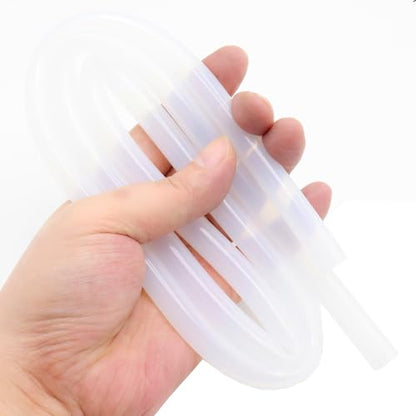 Silicone Tube 5/16"(8mm) ID x 1/2"(12mm) OD Clear Flexible Silicone Rubber Tubing Water Air Hose Pipe Transparent (3.3ft / 1m；8 x 12mm) - size: 8mm ID x 12mm OD