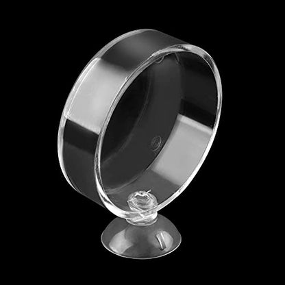 Aquarium Shrimp Feeder Dish Round Fish Tank Feeder Bowls Clear Aquarium Feeding Cup with Suction Cup - color: Clear-Round