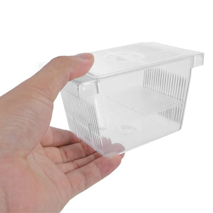 Wakauto Aquarium Fish Breeding Box with Suction Cup, Floating Dual-Layer Fish Hatchery Incubator Nursery Tank for Fry and Guppy Breeding