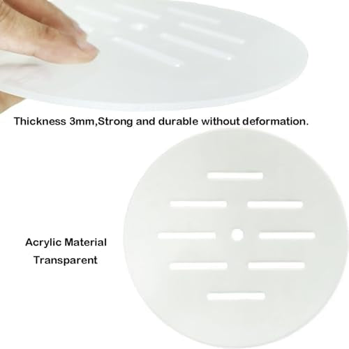 AYNEFY Fish Tank Anti Jump Lid Round Aquarium Cover 2Pcs 7.5 Inch Prevents Jumping Out Clear Acrylic Fish Tank Top Lid Aquarium Hoods for Turtles Shrimps Household Goods