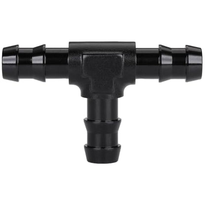 3/8" 10mm Hose Barb Tee T Fitting Adapter Aluminum Black - size: 10mm