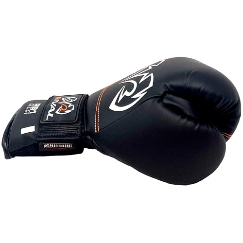 RIVAL Boxing RB1 Ultra Bag Gloves, 20th Anniversary Edition, High-Density Multi-Layered Padding and Signature Wrist Lock Strapping System - color: Black, size: Medium