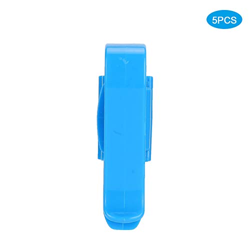 Alomejor Water Pipe Fixing, 5Pcs Plastic Aquarium Clamps for 8-16mm Pipes, Movable Water Change Tool Holder for Fish Bucket (Blue)