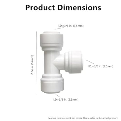 3/8 inch Tee Connector Push to Connect Fittings Plastic Quick Fitting for water purification&RO System (5, 3/8" Tube O.D.X3/8" Tube O.D.X 3/8" Tube O.D.) - style: 3/8 inch T connect(5)