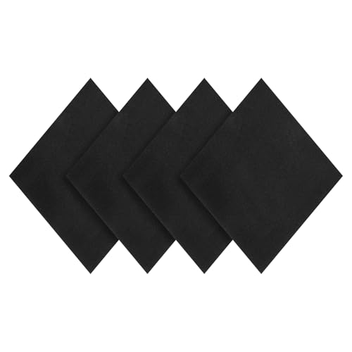 PATIKIL Adhesive Foam Padding, 4pcs 4"x4"x1/16 Closed Cell Foam Sheet Neoprene Rubber Self Stick Anti-Slip Pads for Furniture Cars Speakers Keyboards Door Frame Gaps, Black