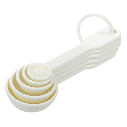 5 in 1 White Plastic 1g 2.5g 5g 10g 15g Measuring Spoons Set Kitchen Baking Tools