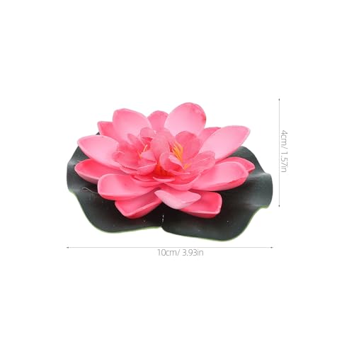 TIDTALEO Artificial Floating Lotus Flowers with Fake Lily Pads, 10cm Faux Water Lilies in 8- for Pool, Aquarium, Pond Decoration and Indoor Outdoor Display