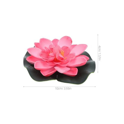 TIDTALEO Artificial Floating Lotus Flowers with Fake Lily Pads, 10cm Faux Water Lilies in 8- for Pool, Aquarium, Pond Decoration and Indoor Outdoor Display