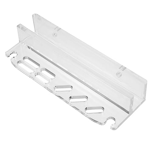 Acrylic Aquarium Tool Holder for Maintenance Transparent Storage Rack with Grooves for Scrapers Scissors and Clips Easy Installation for Fish Tank Supplies