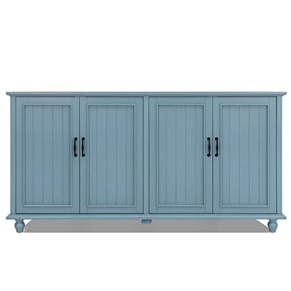 Buffet Cabinet with Storage, 62'' Coffee Bar in Kitchen, Buffet with 4 Doors,Sideboard Buffet Cabinet for Dinning Room, Kitchen & Living Room (4 Doors, Blue)
