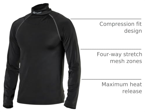 Shock Doctor Youth Boys Compression Shirt with Neckguard for Hockey. Long Sleeves with Integrated Neck Guard. for Youth Boys - size: Large