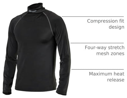 Shock Doctor Youth Boys Compression Shirt with Neckguard for Hockey. Long Sleeves with Integrated Neck Guard. for Youth Boys - size: Large