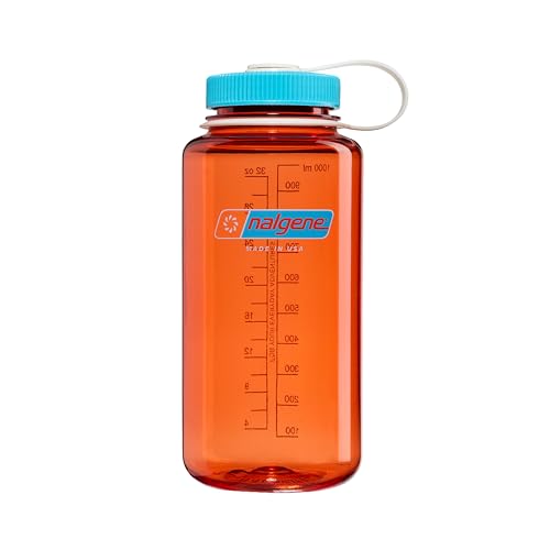 Nalgene 32 oz Wide Mouth Water Bottle, Thrill & Motion, Flame w/Blue Atoll - color: Flame w/ Blue Atoll, size: 32 Ounces
