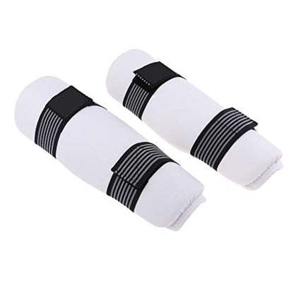 DYNWAVE Professional MMA Sparring Gear Shin Leg Guard for Martial Arts Kickboxing Karate, Universal for Men Women Youth, White, - size: Small