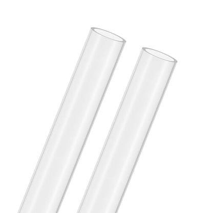 M METERXITY 2-Pack Clear Rigid Acrylic Pipe, 21mm[0.83"] ID x 26mm[1.02"] OD Plastic Round Tube for Water Cooling System/Lamps/Fountains/Aquariums/Display Stand, Acrylic Tubing [305mm/12IN] - size: 21mm ID x 26mm OD